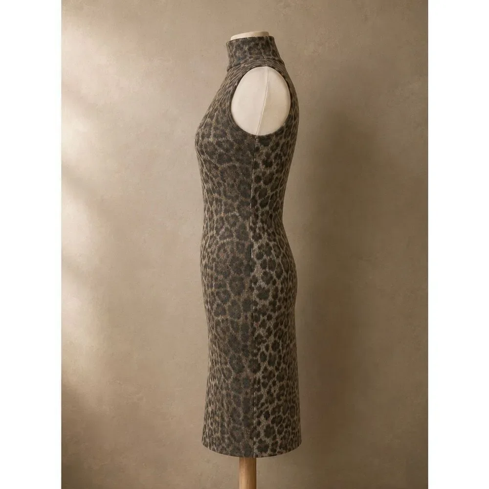 ANTISTAR dress Sz S Leopard Print Body Con New York Mob Wife